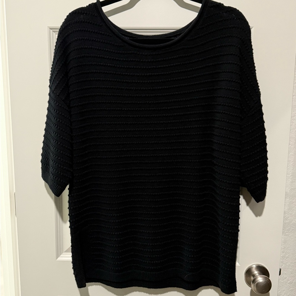On Shoulder Women's Black Sweater